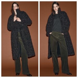 Zara LONG FLEECE COAT ZW COLLECTION